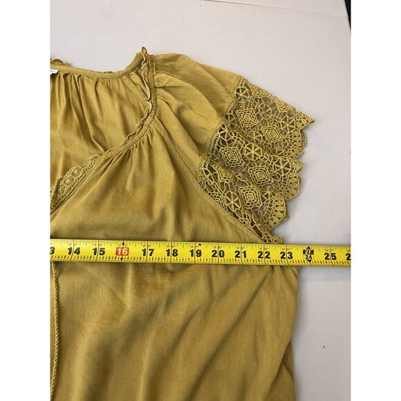 Bohemian Lace Peasant Top XL Cottagecore Hippie Festival Gypsy Ethereal Earthy - Picture 12 of 14